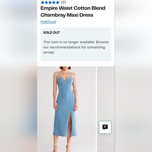 Habitual Chambray Maxi Dress in Light Blue Denim Size M